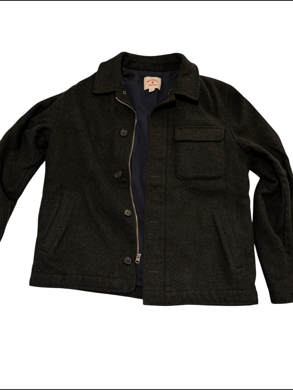 Brooks Brothers Dark Charcoal Wool-Blend Shirt Jacket